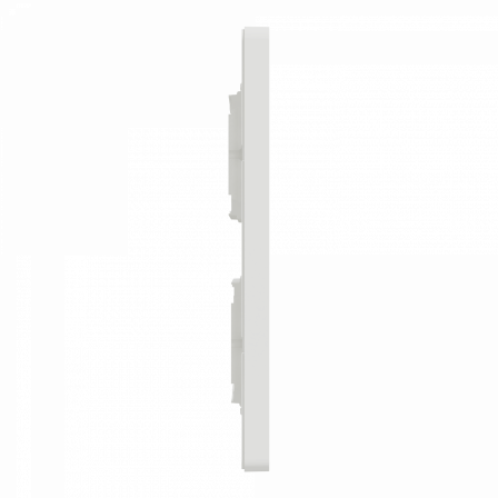 Unica - support fixation +plaque finition boîte concent 2 rang 8 mod - Blanc ant