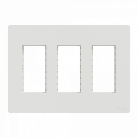 Unica - support + plaque boîte concentration - 3 col de 4 mod - Blanc