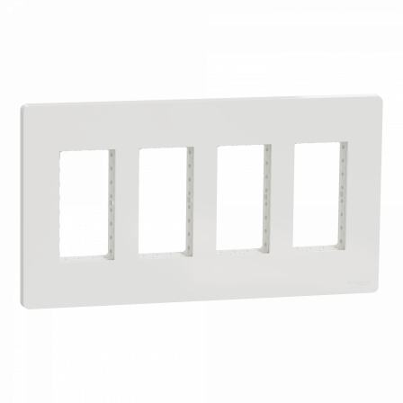 Unica - support + plaque boîte concentration - 4 col de 4 mod - Blanc