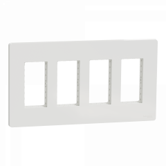 Unica - support + plaque boîte concentration - 4 col de 4 mod - Blanc