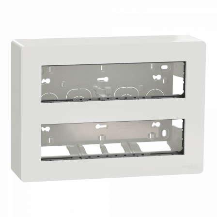 Unica - boîte de concentration saillie complète - 2 rang de 10 mod - blanc anti