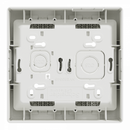 Unica - boîte de concentration saillie complète - 2 col de 4 mod - Blanc