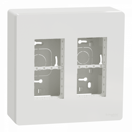 Unica - boîte de concentration saillie complète - 2 col de 4 mod - Blanc