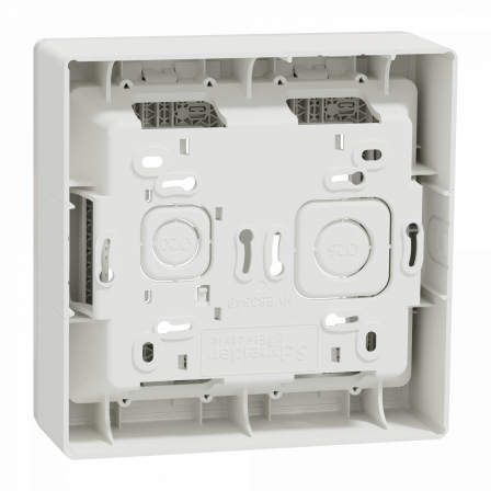 Unica - boîte de concentration saillie complète - 2 col de 4 mod - Blanc