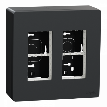 Unica - boîte de concentration saillie complète - 2 col de 4 mod - Anthracite