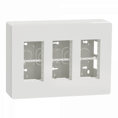 Unica - boîte de concentration saillie complète - 3 col de 4 mod - Blanc