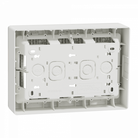 Unica - boîte de concentration saillie complète - 3 col de 4 mod - Blanc