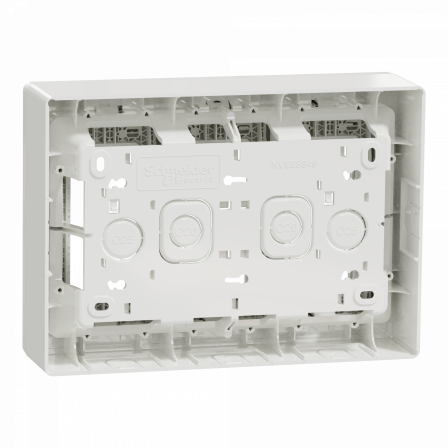 Unica - boîte de concentration saillie complète - 3 col de 4 mod - Blc antibact