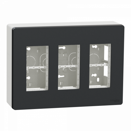 Unica - boîte de concentration saillie complète - 3 col de 4 mod - Anthracite