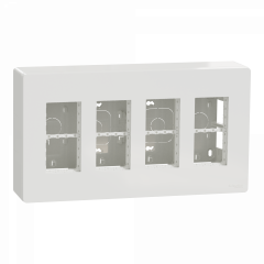 Unica - boîte de concentration saillie complète - 4 col de 4 mod - Blanc