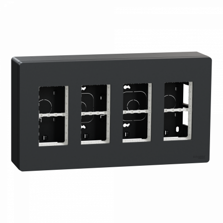 Unica - boîte de concentration saillie complète - 4 col de 4 mod - Anthracite