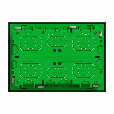 Unica - boîte de concentration encastrée complète - 2 rang de 8 mod - anthracite