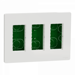 Unica - boîte de concentration encastrée complète - 3 col de 4 mod - Blanc