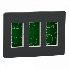 Unica - boîte de concentration encastrée complète - 3 col de 4 mod - Anthracite