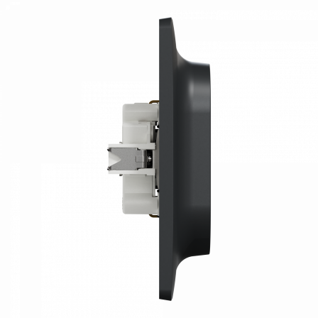 Unica - prise double 2P+T pour boîte 1P - DE - vis - Anthracite - méca + plaque