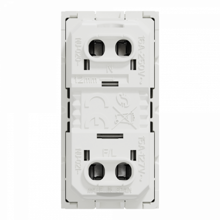 Unica - prise euroamericaine - 2P - 1 mod - Blanc - méca seul