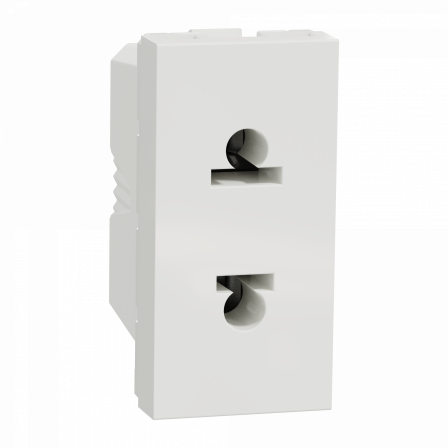 Unica - prise euroamericaine - 2P - 1 mod - Blanc - méca seul