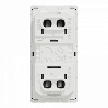 Unica - prise euroamericaine - 2P - 1 mod - Blanc - méca seul