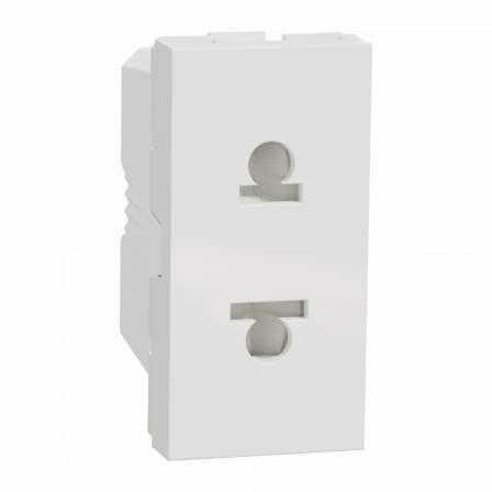 Unica - prise euroamericaine - 2P - 1 mod - Blanc - méca seul