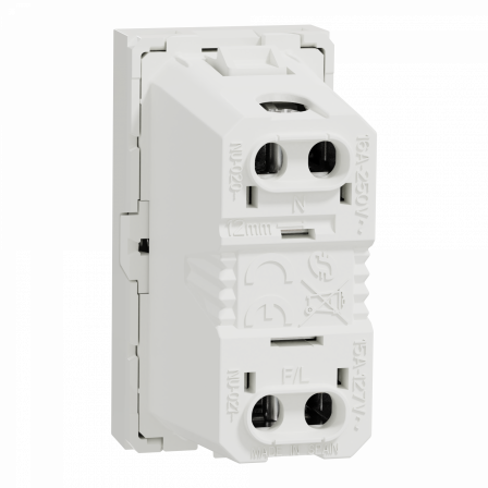 Unica - prise euroamericaine - 2P - 1 mod - Blanc - méca seul