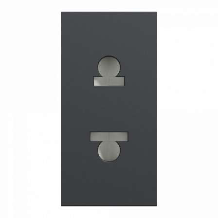 Unica - prise euroamericaine - 2P - 1 mod - Anthracite - méca seul