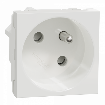 Unica - prise 2P+T - FR - 45° - goulotte - raccord rapide - Blanc - méca seul