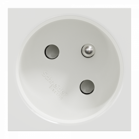 Unica - prise 2P+T - FR - 45° - goulotte - raccord rapide - Blanc - méca seul