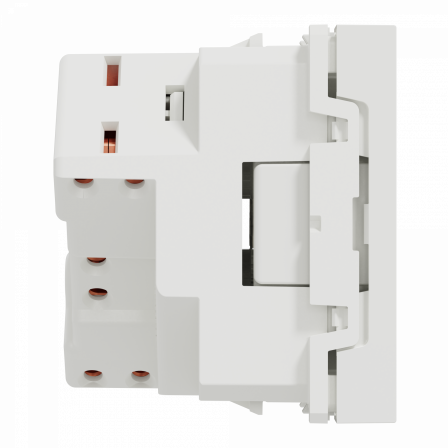 Unica - prise 2P+T - FR - 45° - goulotte - raccord rapide - Blanc - méca seul