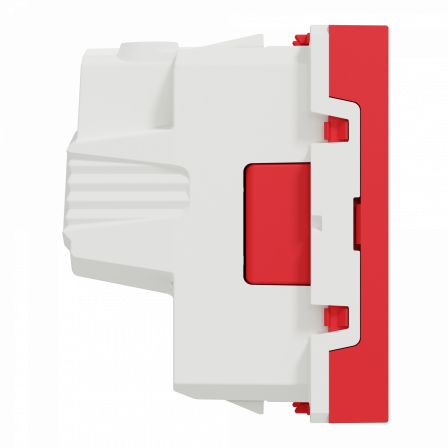 Unica - prise 2P+T - FR - 90° - goul - connex rap - détromp - Rouge - méca seul