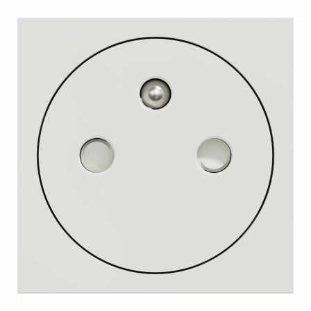 Unica - prise 2P+T - FR - 90° - affleur - raccord rapid - Blanc anti - méca seul