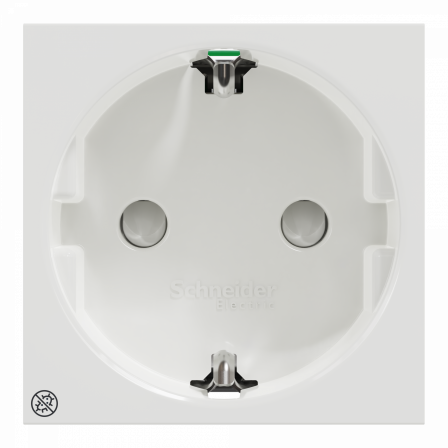 Unica - prise 2P+T - DE - connexion rapide - Blanc antibactérien - méca seul