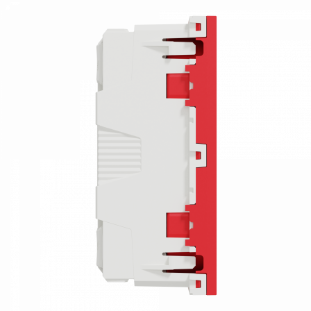 Unica - prise double 2P+T - FR - 45° - goul - rap - détromp - Rouge - méca seul