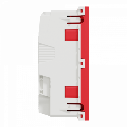 Unica - prise double 2P+T - DE - 45° - bornier à vis - Rouge - méca seul