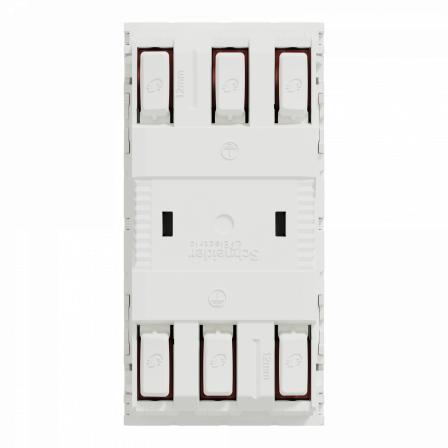 Unica - prise double 2P+T - FR - 45° - goul - connex rapide - Blanc - méca seul