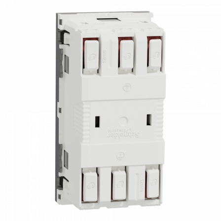 Unica - prise double 2P+T - FR - 45° - connexion rapide - Alu - méca seul