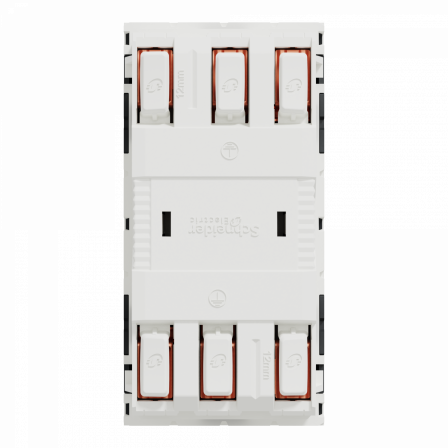 Unica - prise double lum 2P+T - FR - 45° - connex rapide - Anthracit - méca seul