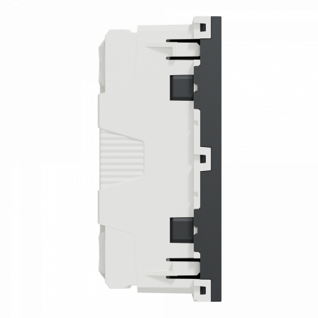 Unica - prise double lum 2P+T - FR - 45° - connex rapide - Anthracit - méca seul