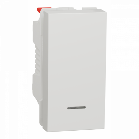 Unica - poussoir lumineux (localisation) - 10A - 1 mod - Blanc - méca seul