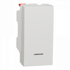 Unica - poussoir lumineux (localisation) - 10A - 1 mod - Blanc - méca seul