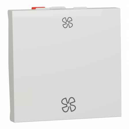 Unica - commande VMC 2 vitesses - 10A - 2 modules - Blanc antiba - méca seul