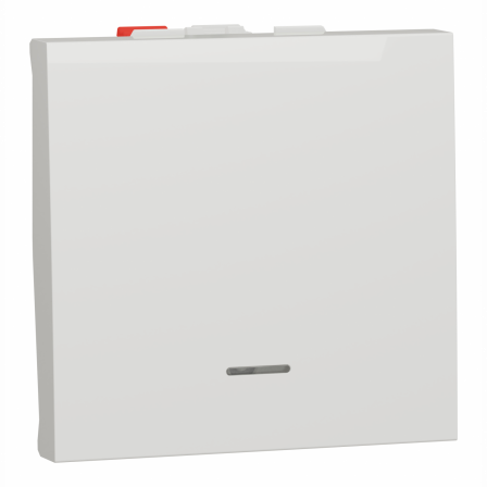 Unica - poussoir lumineux (localisation) - 10A - 2 mod - Blanc - méca seul