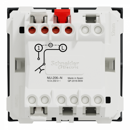 Unica - poussoir lumineux (localisation) - 10A - 2 mod - Anthracite - méca seul