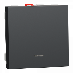 Unica - poussoir lumineux (localisation) - 10A - 2 mod - Anthracite - méca seul
