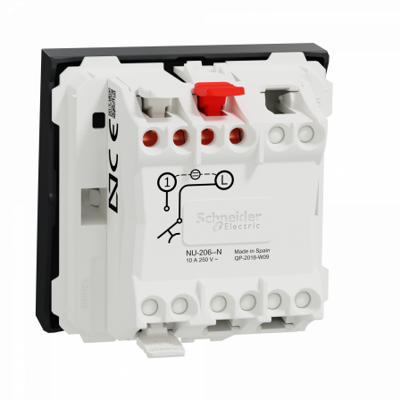 Unica - poussoir lumineux (localisation) - 10A - 2 mod - Anthracite - méca seul