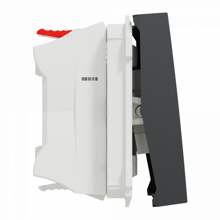 Unica - poussoir lumineux (localisation) - 10A - 2 mod - Anthracite - méca seul