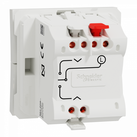 Unica - interrupteur volet-roulant - 3 touches - 6A - 2 mod - Blanc - méca seul