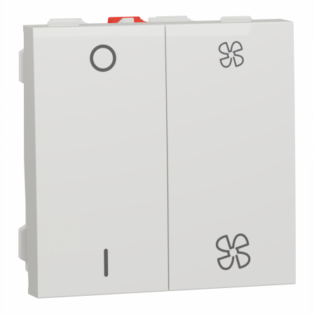 Unica - commande VMC - ON/OFF + 2 vitesses - 10A - 2 mod - Blanc - méca seul