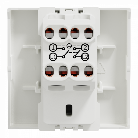 Unica - interrupteur bipolaire lumineux (indication) - 2 mod - Blanc - méca seul