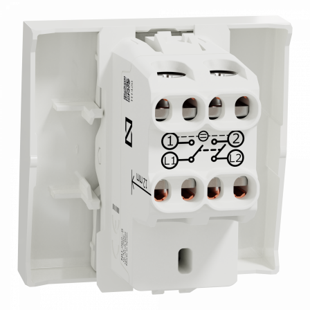 Unica - interrupteur bipolaire lumineux (indication) - 2 mod - Blanc - méca seul