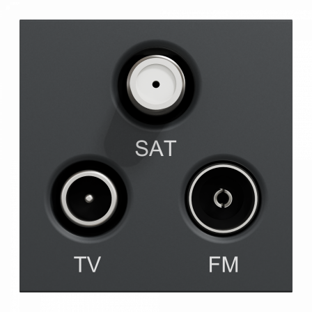 Unica - prise TV + FM + SAT - 2 mod - Anthracite - méca seul